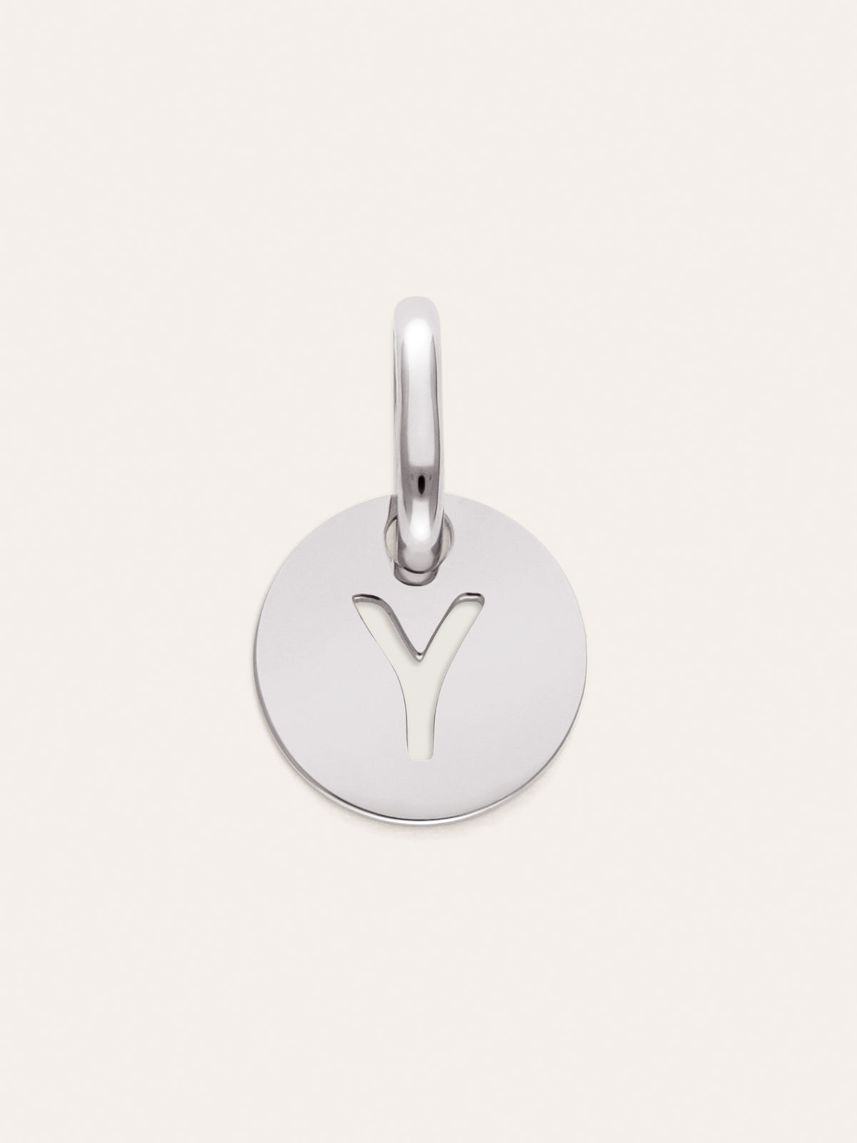 Mini Medallion Letter Charm Steel