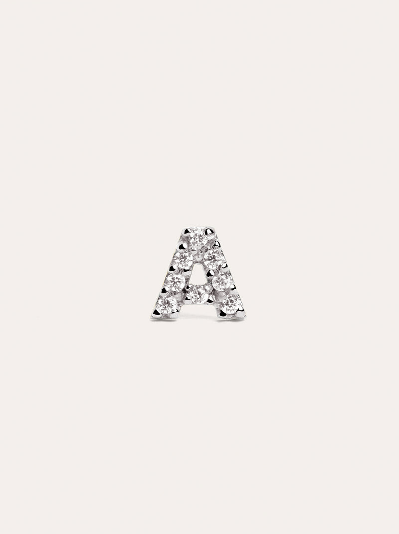 Letter Sparks Silver Single Earring