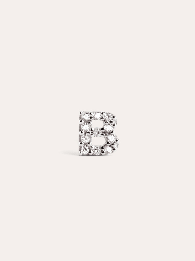 Letter Sparks Silver Single Earring