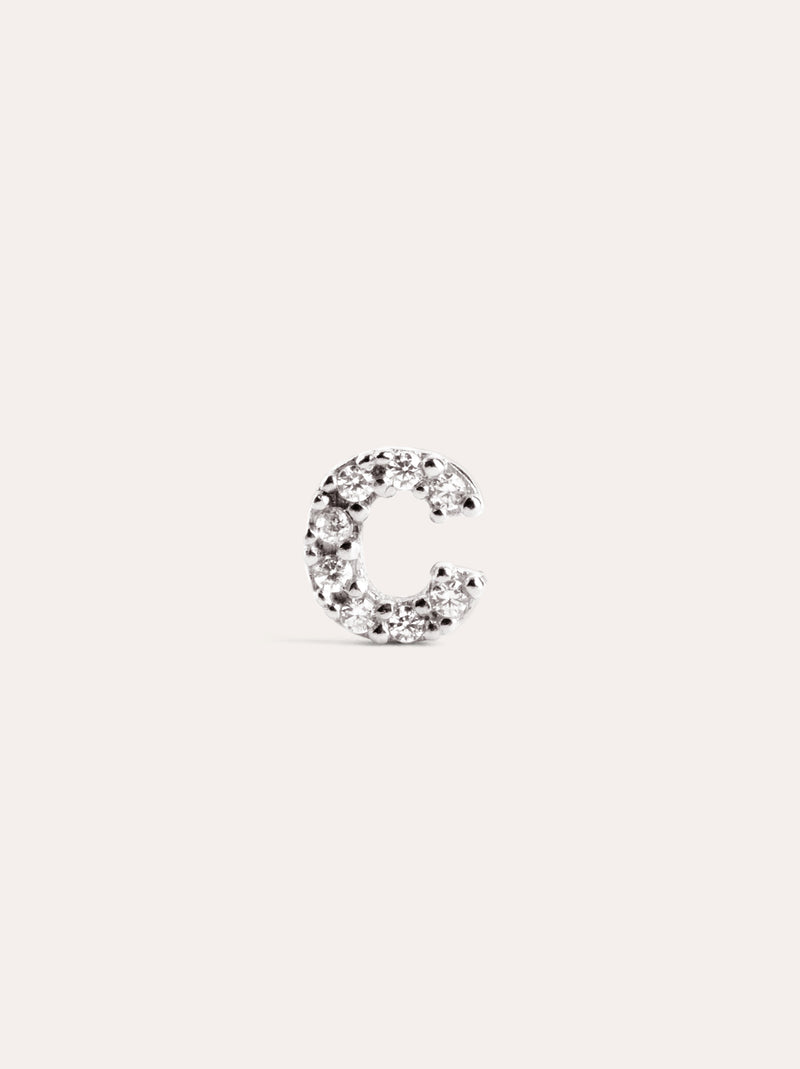 Letter Sparks Silver Single Earring