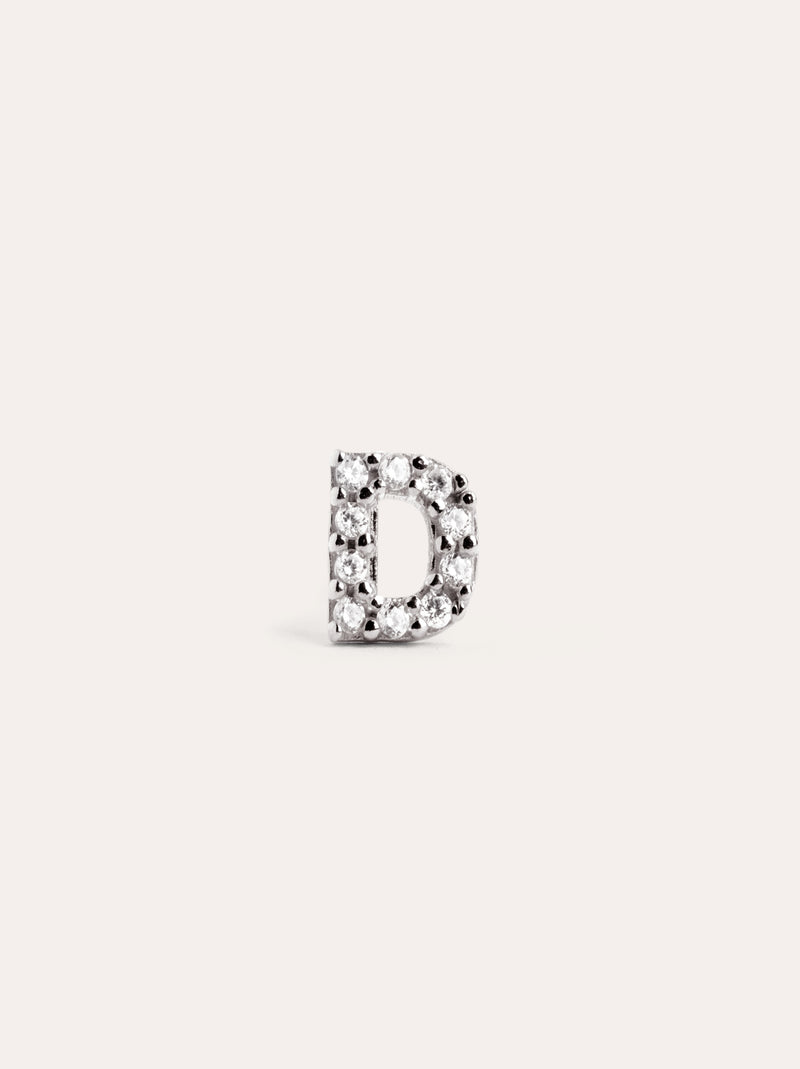 Letter Sparks Silver Single Earring