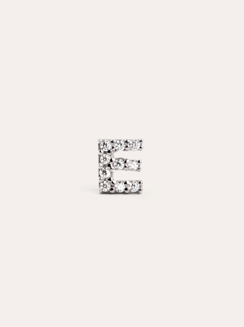 Letter Sparks Silver Single Earring