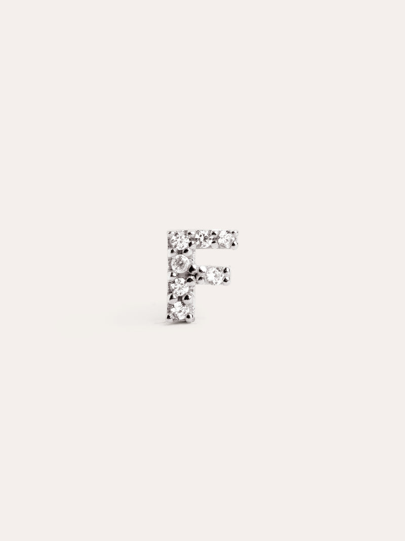 Letter Sparks Silver Single Earring
