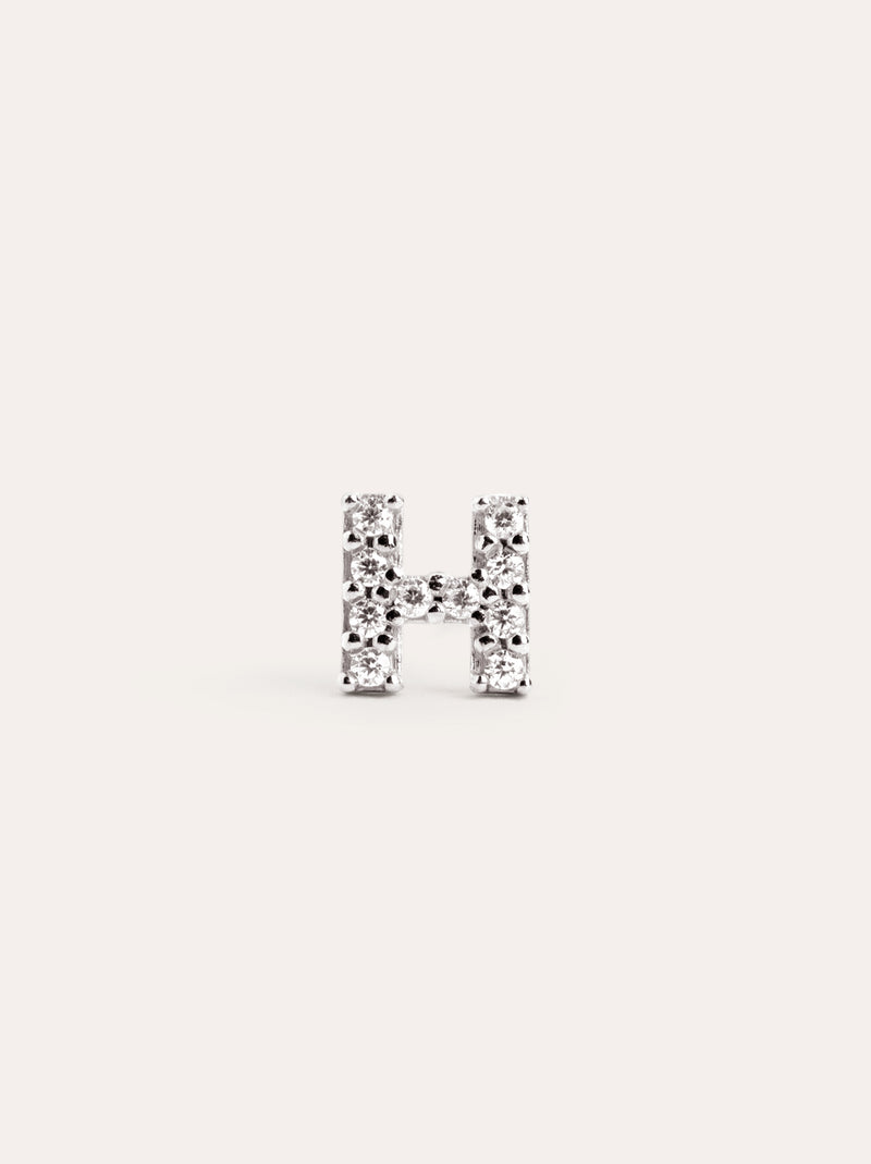 Letter Sparks Silver Single Earring