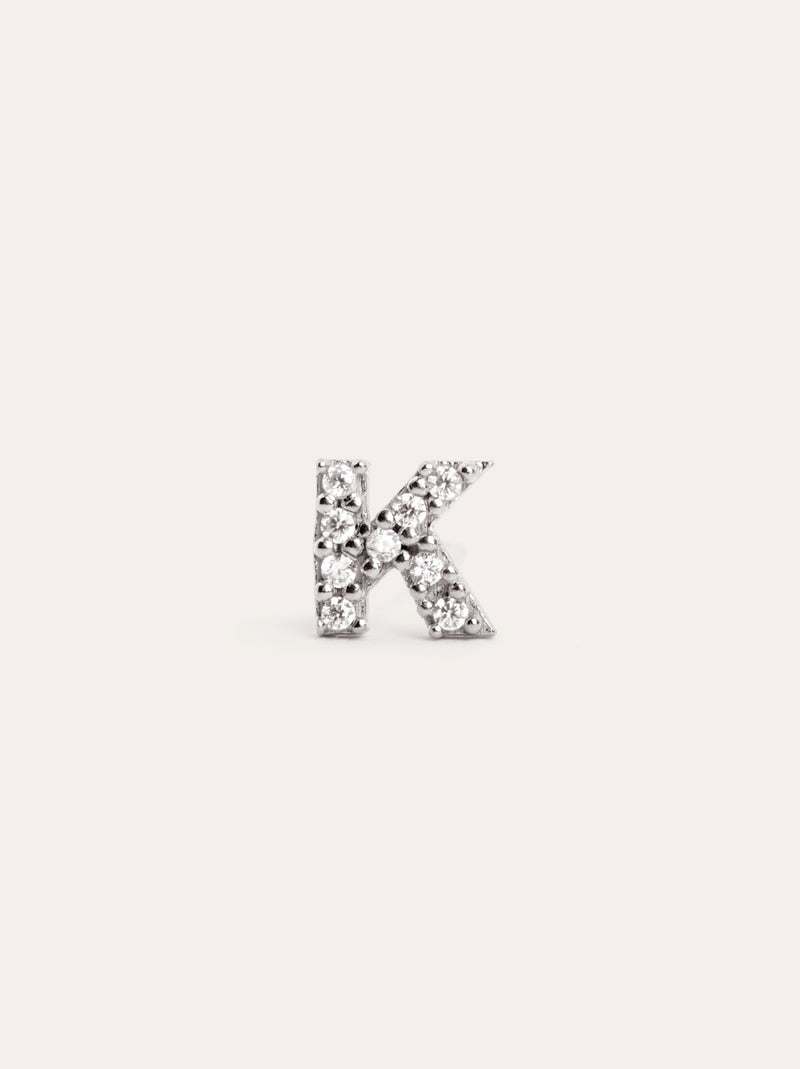Letter Sparks Silver Single Earring