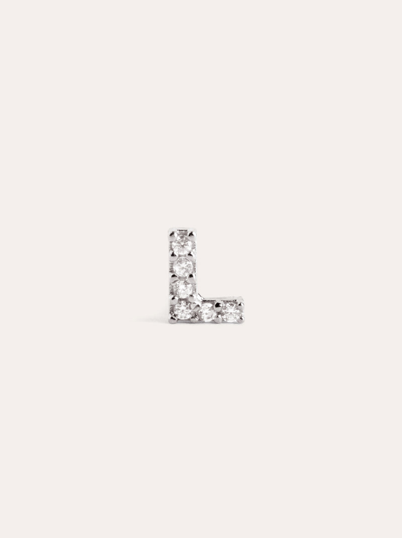 Letter Sparks Silver Single Earring