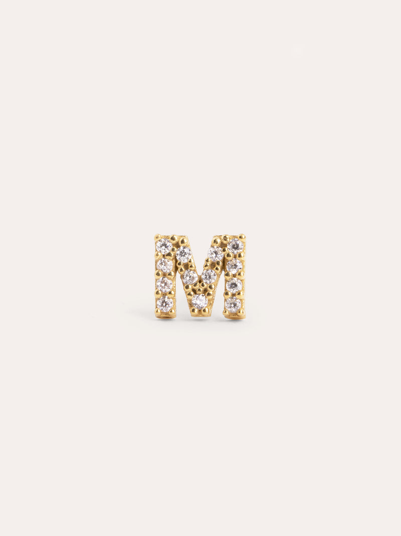 Letter Sparks Gold Single Earring