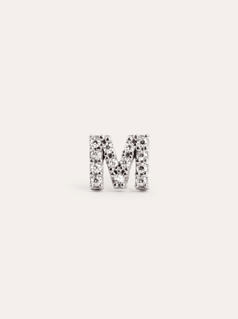Letter Sparks Silver Single Earring