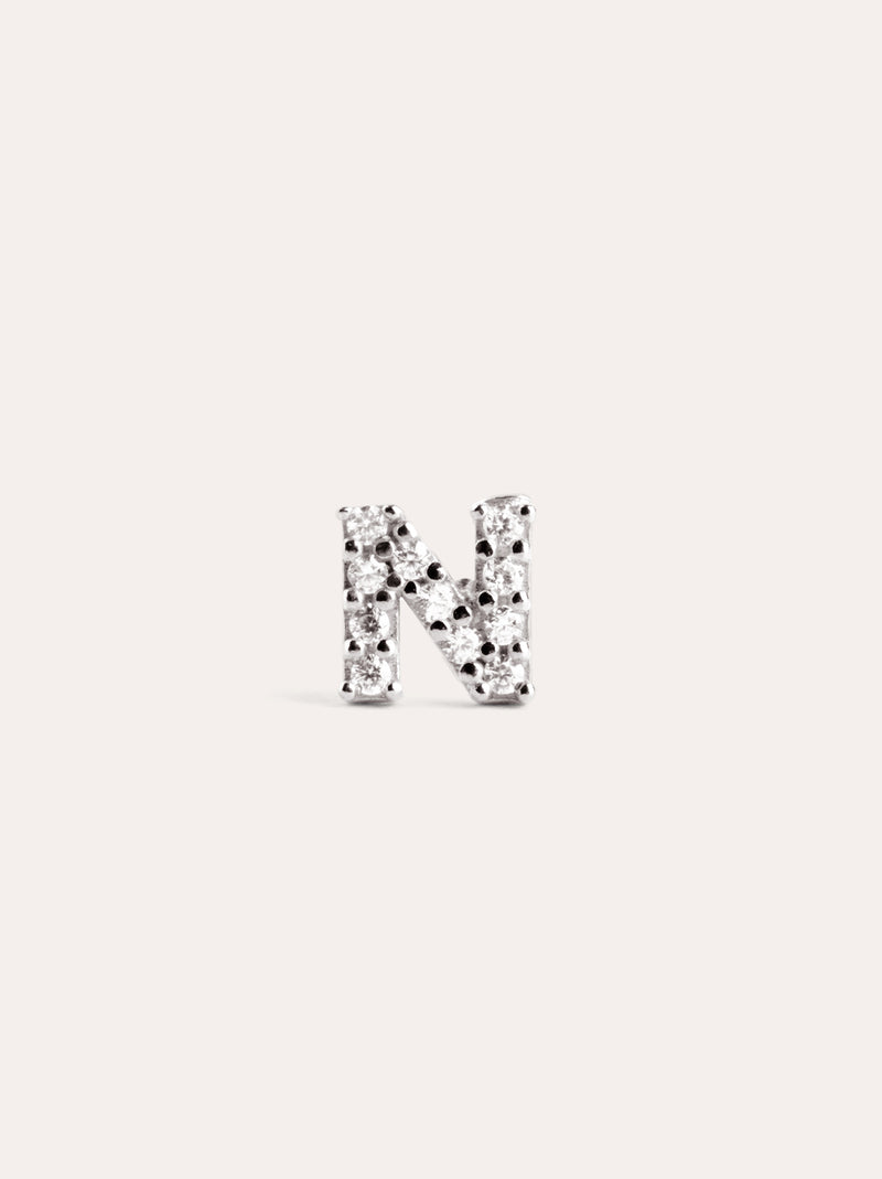 Letter Sparks Silver Single Earring