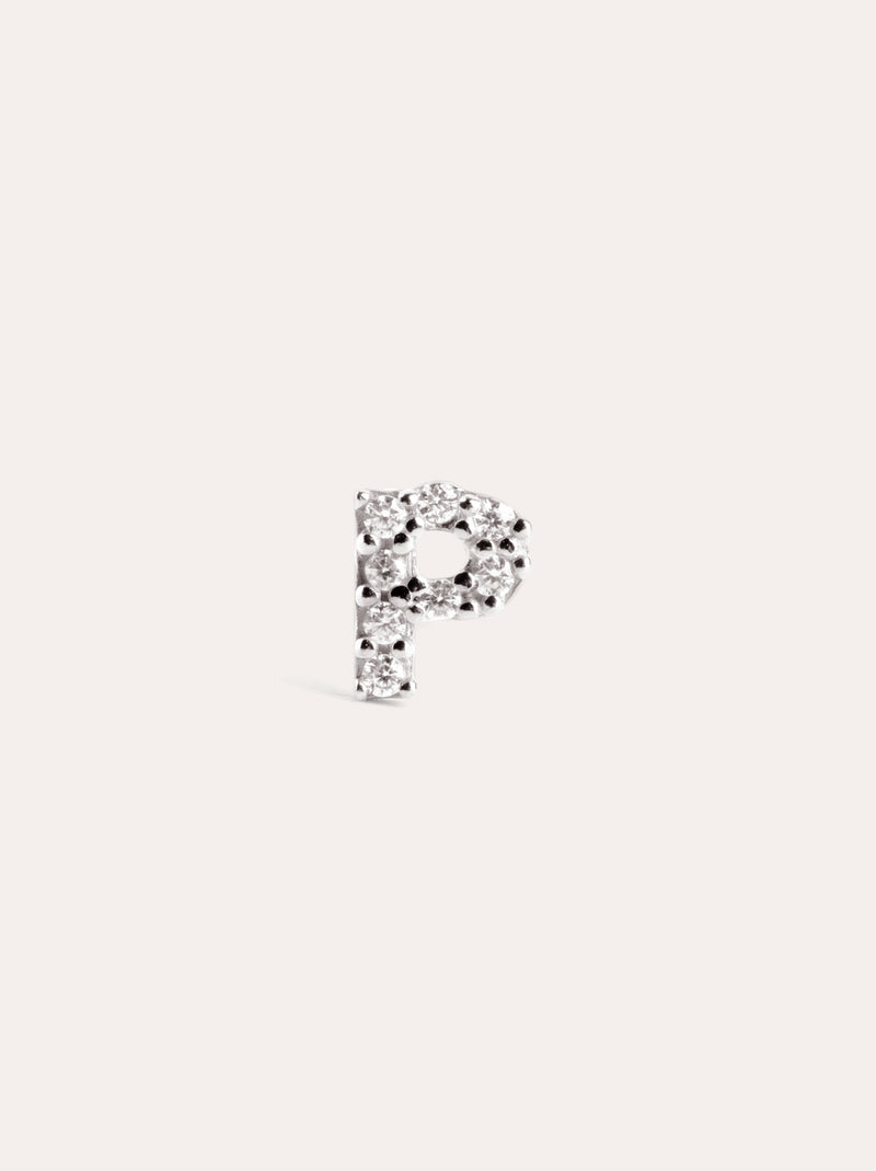 Letter Sparks Silver Single Earring