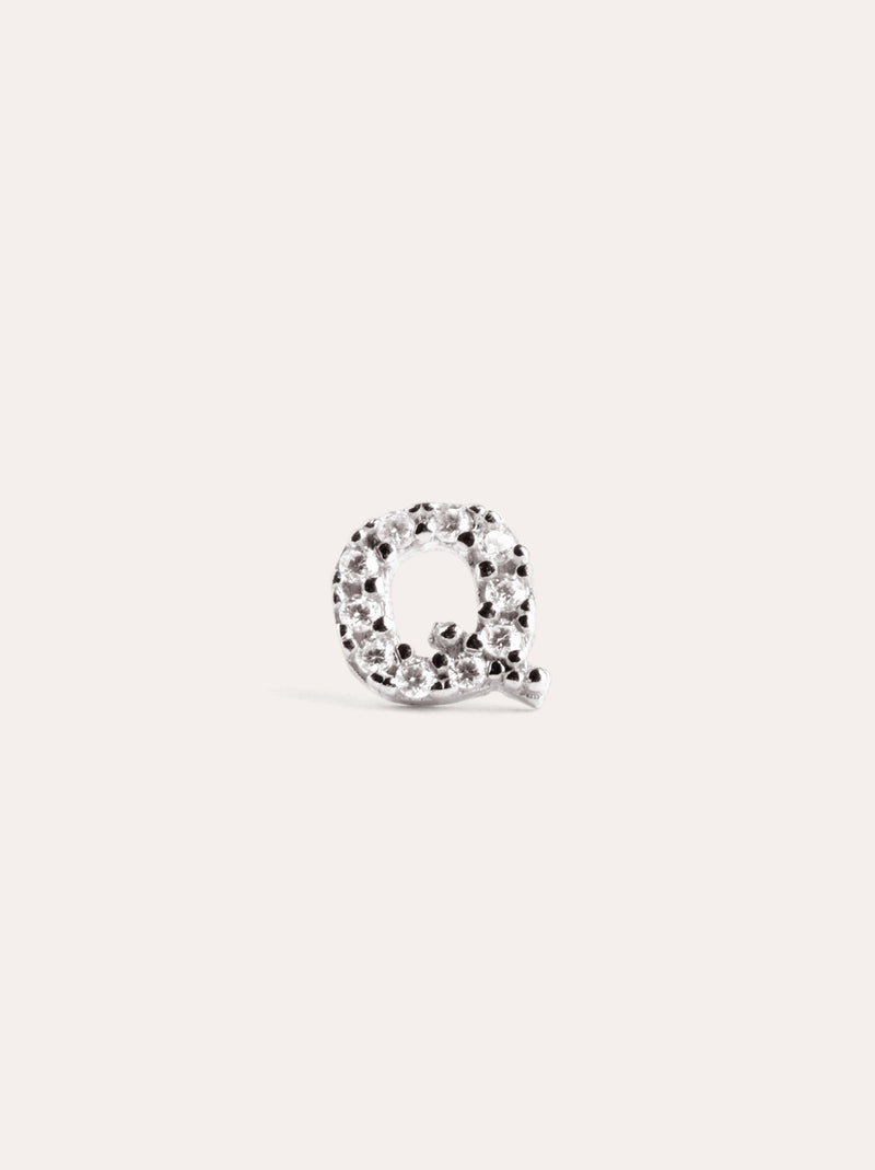 Letter Sparks Silver Single Earring
