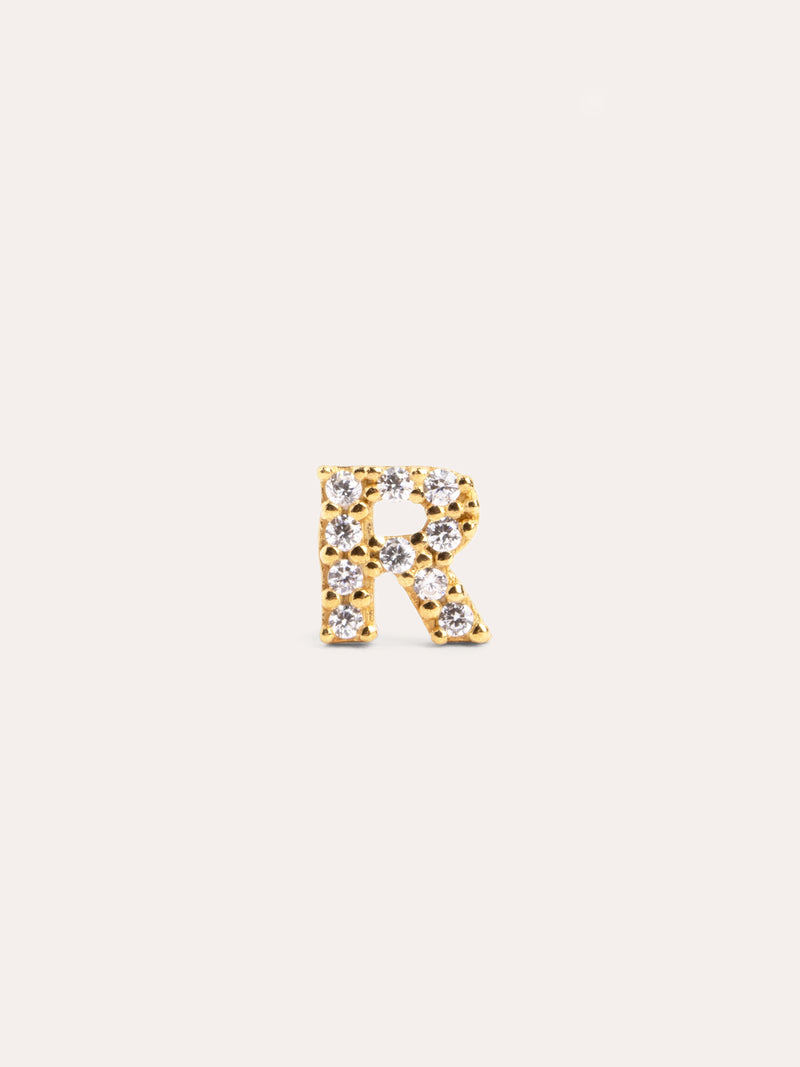 Letter Sparks Gold Single Earring