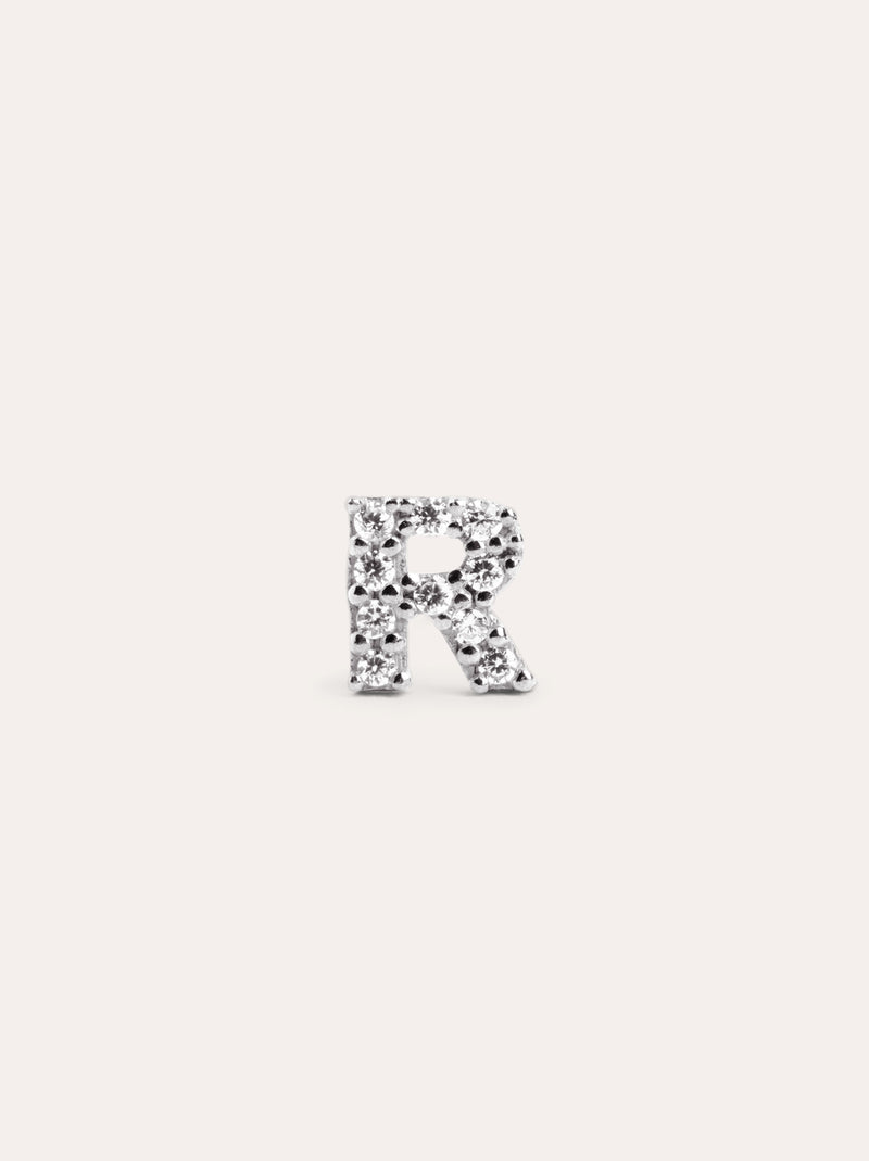 Letter Sparks Silver Single Earring