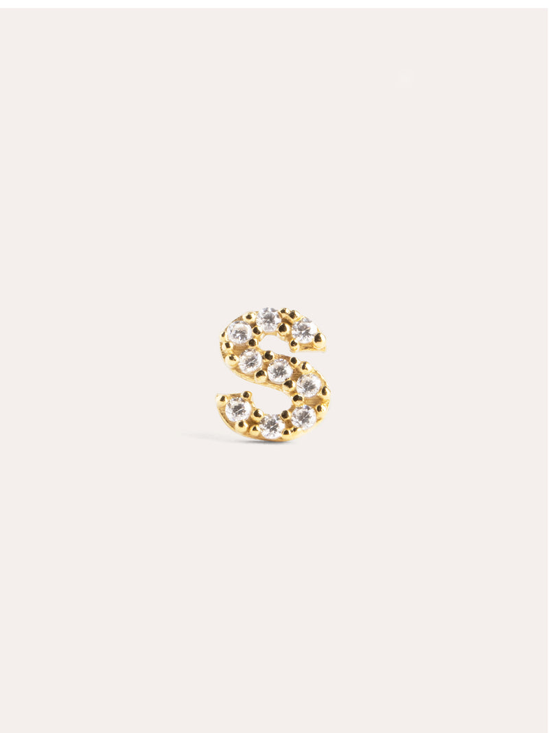 Letter Sparks Gold Single Earring