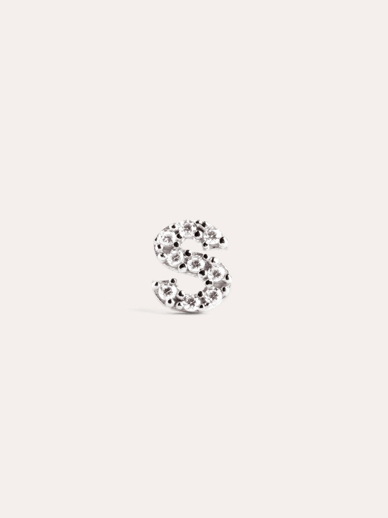 Letter Sparks Silver Single Earring