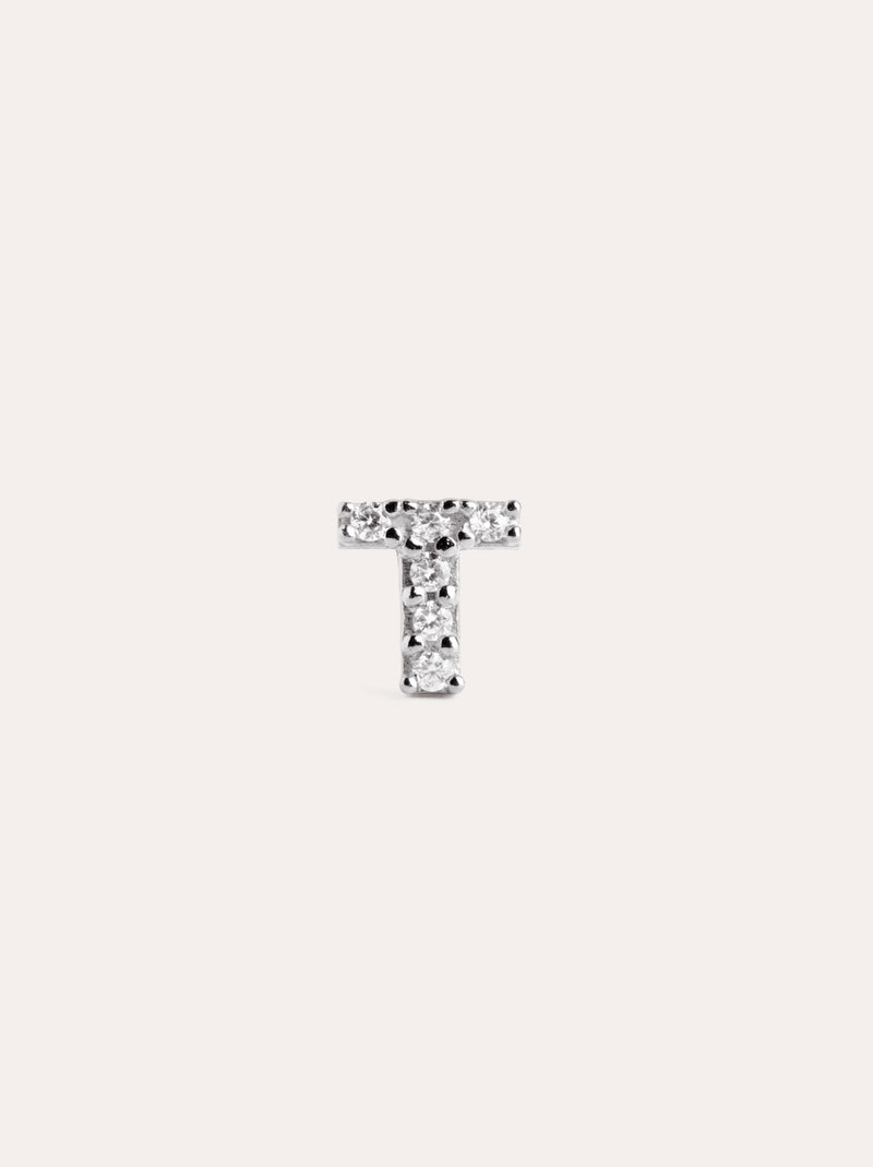 Letter Sparks Silver Single Earring