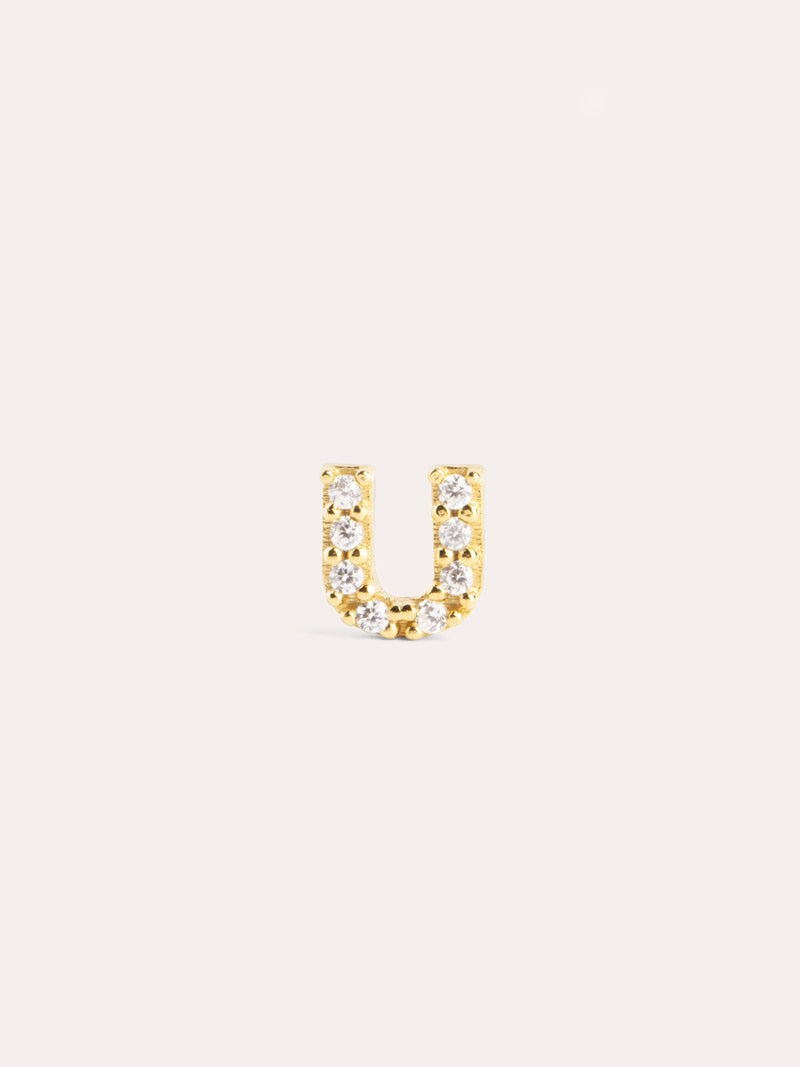 Letter Sparks Gold Single Earring