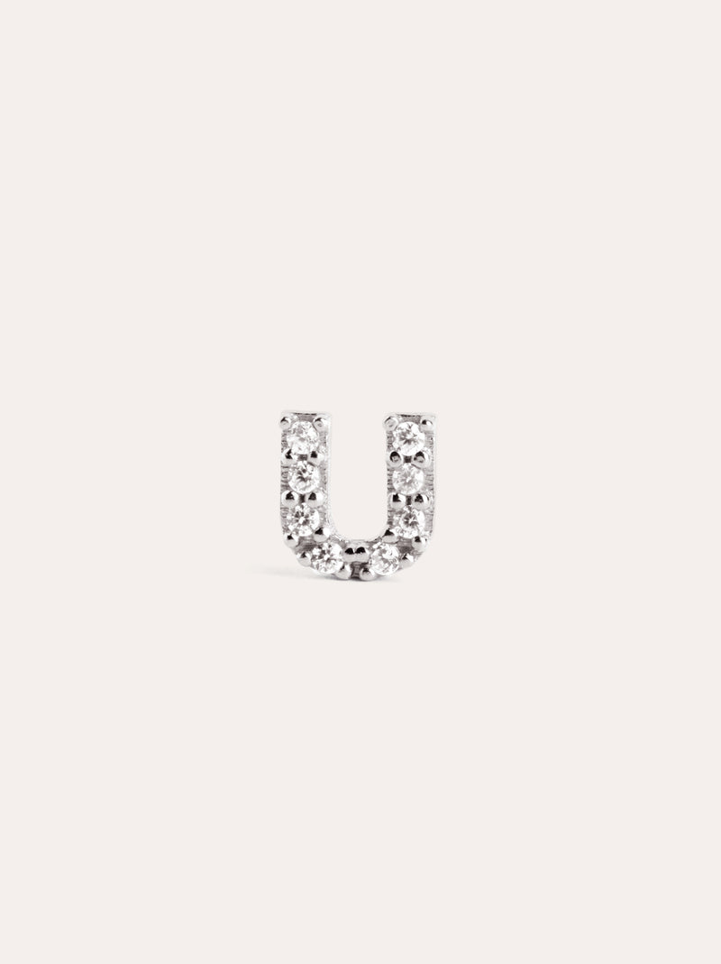 Letter Sparks Silver Single Earring