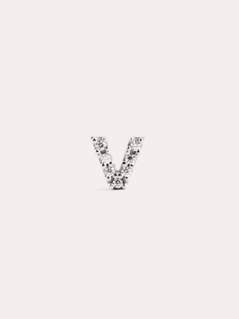 Letter Sparks Silver Single Earring