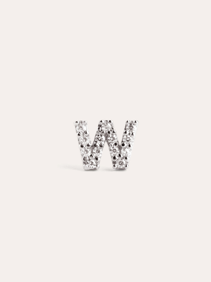 Letter Sparks Silver Single Earring