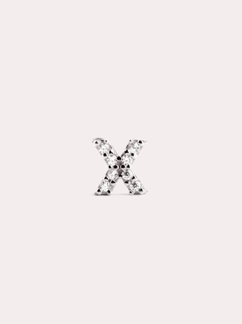 Letter Sparks Silver Single Earring