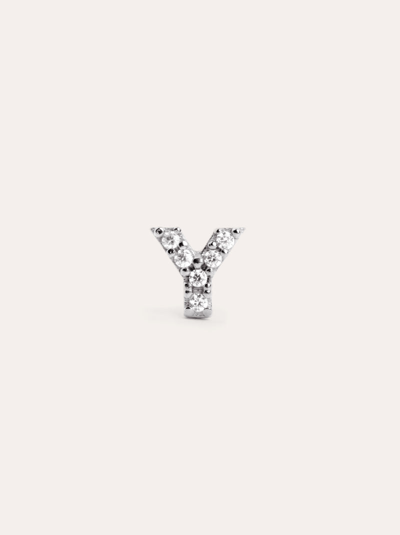 Letter Sparks Silver Single Earring