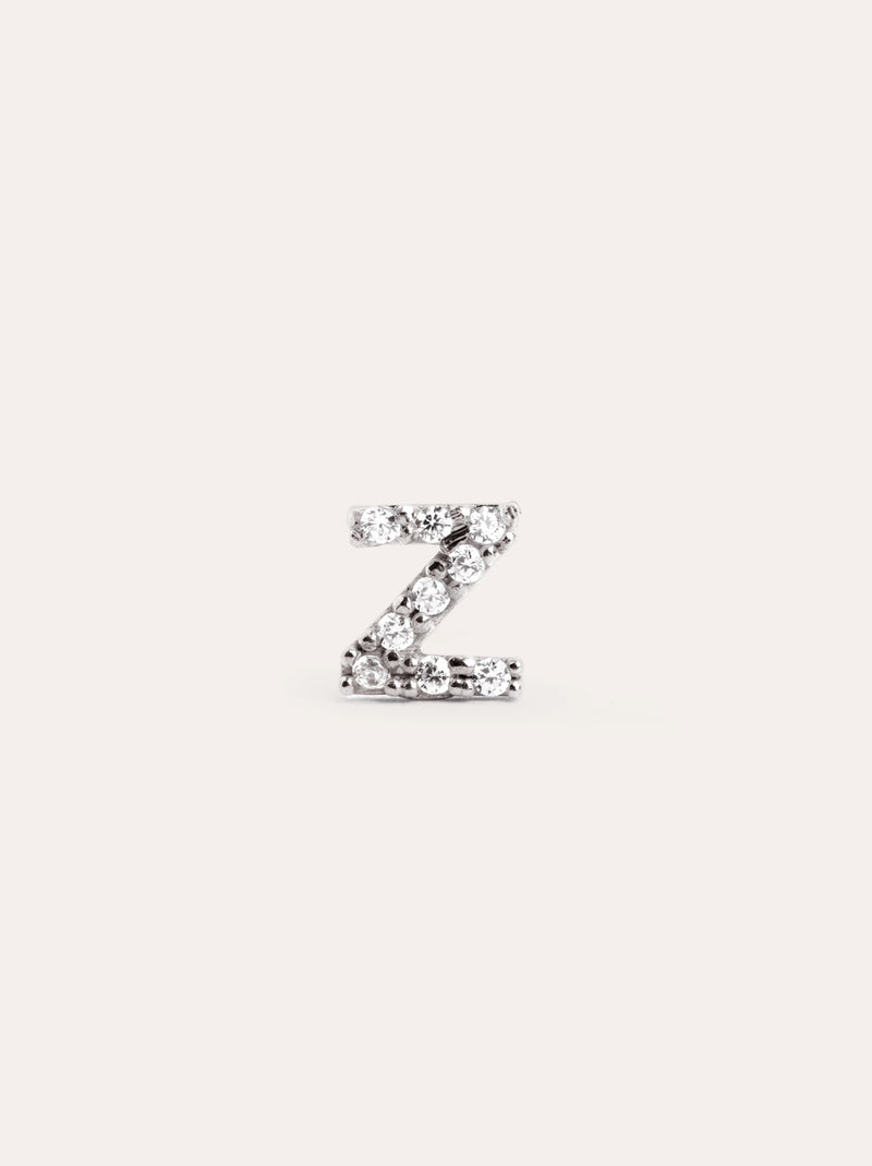 Letter Sparks Silver Single Earring