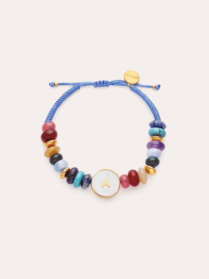 Bracciale Personalizzato Letter Madreperla Acciaio Placcato Oro