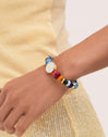 Bracciale Personalizzato Letter Madreperla Acciaio Placcato Oro - puesto en modelo