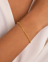 Pulseira Single Letter em Aço com Banho de Ouro - vista 6