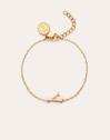Pulseira Single Letter em Aço com Banho de Ouro