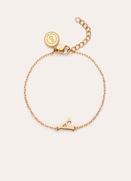 Bracciale Single Letter Acciaio placcato oro
