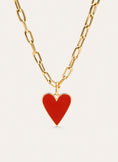 Collar Chic Lovely Heart Red Acero Baño Oro