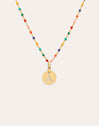 Collier Personnalisé Colors Enamel Letter Plaqué or