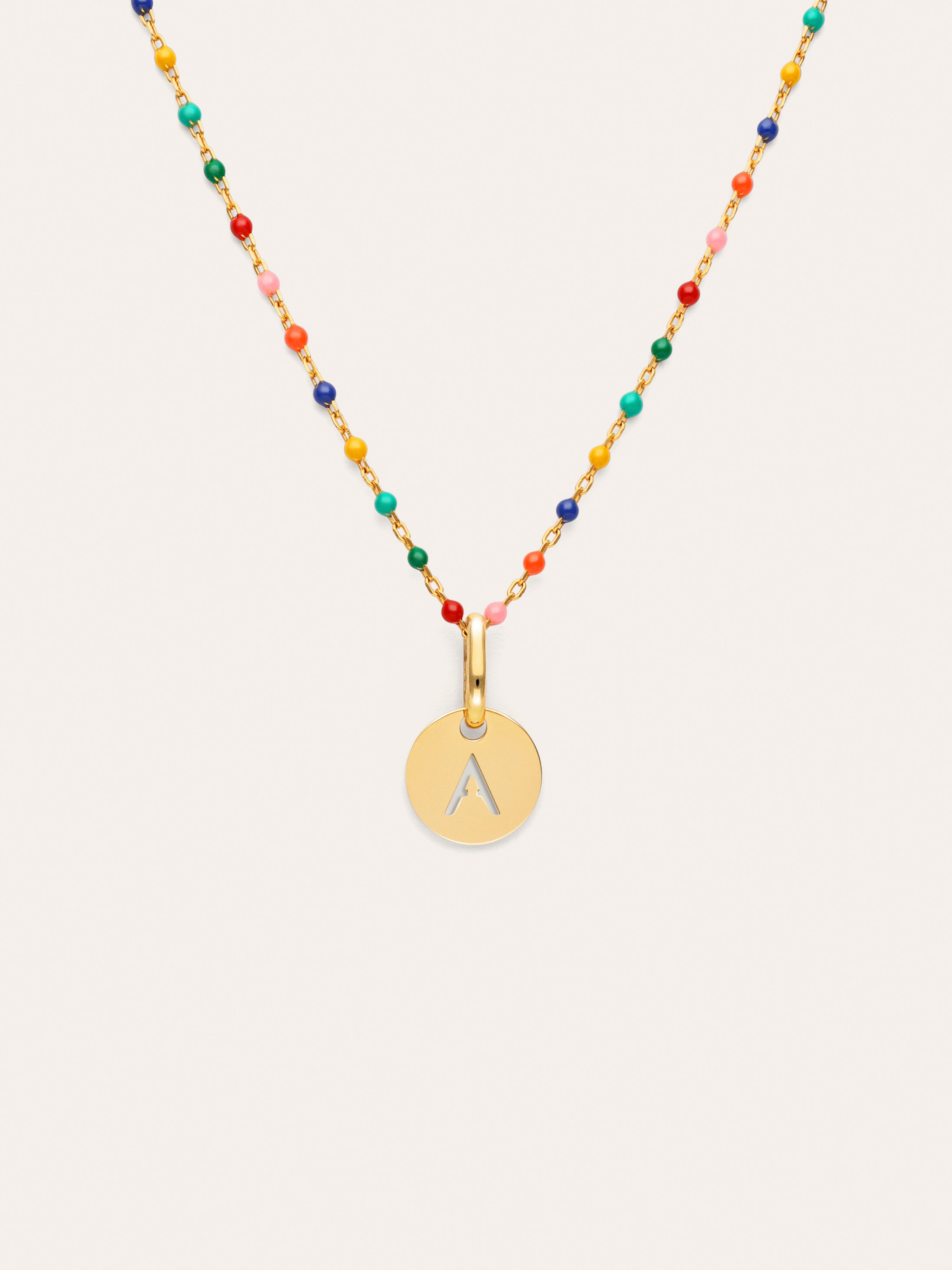 Collier Personnalisé Colors Enamel Letter Plaqué or
