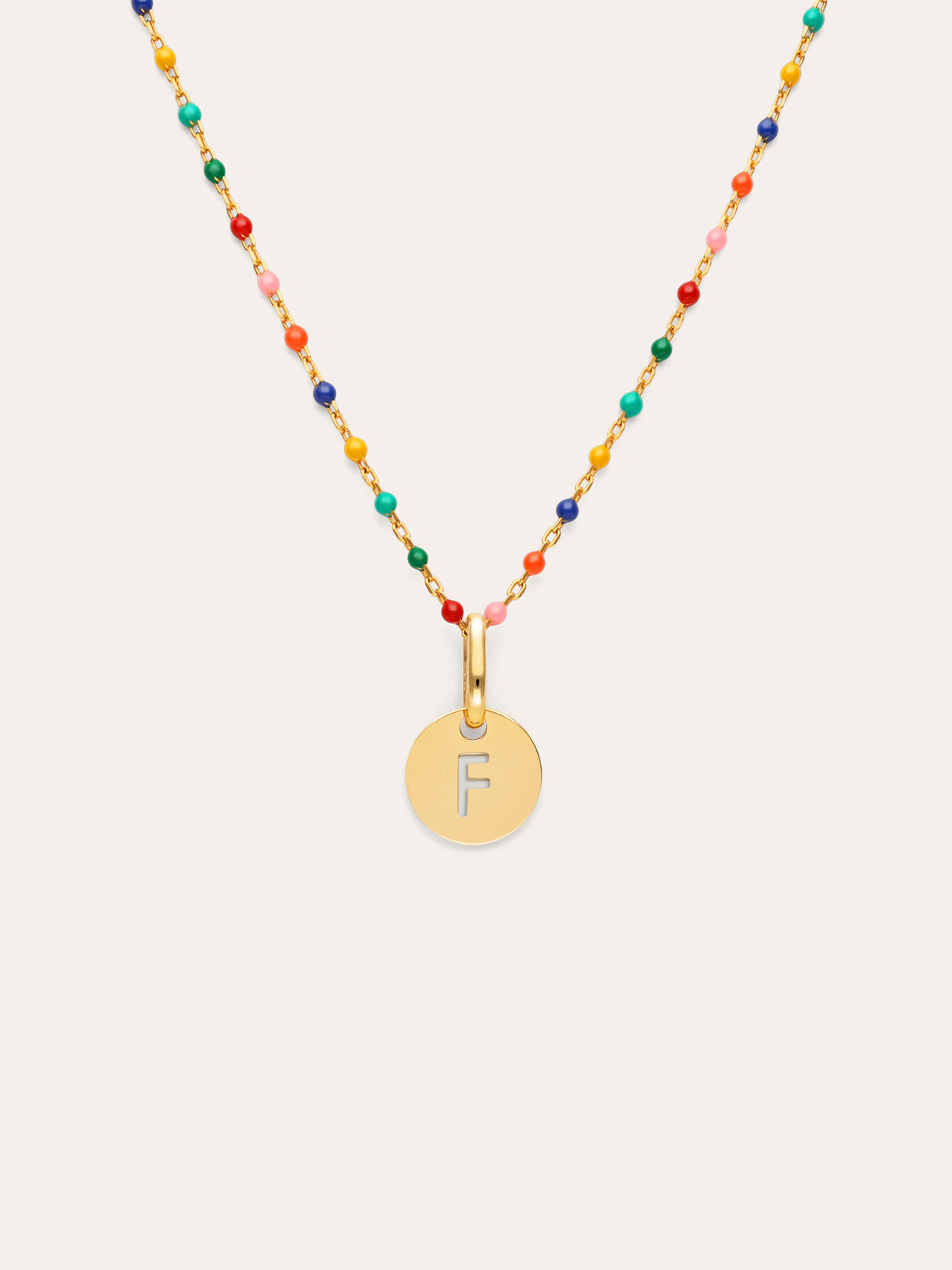 Collier Personnalisé Colors Enamel Letter Plaqué or