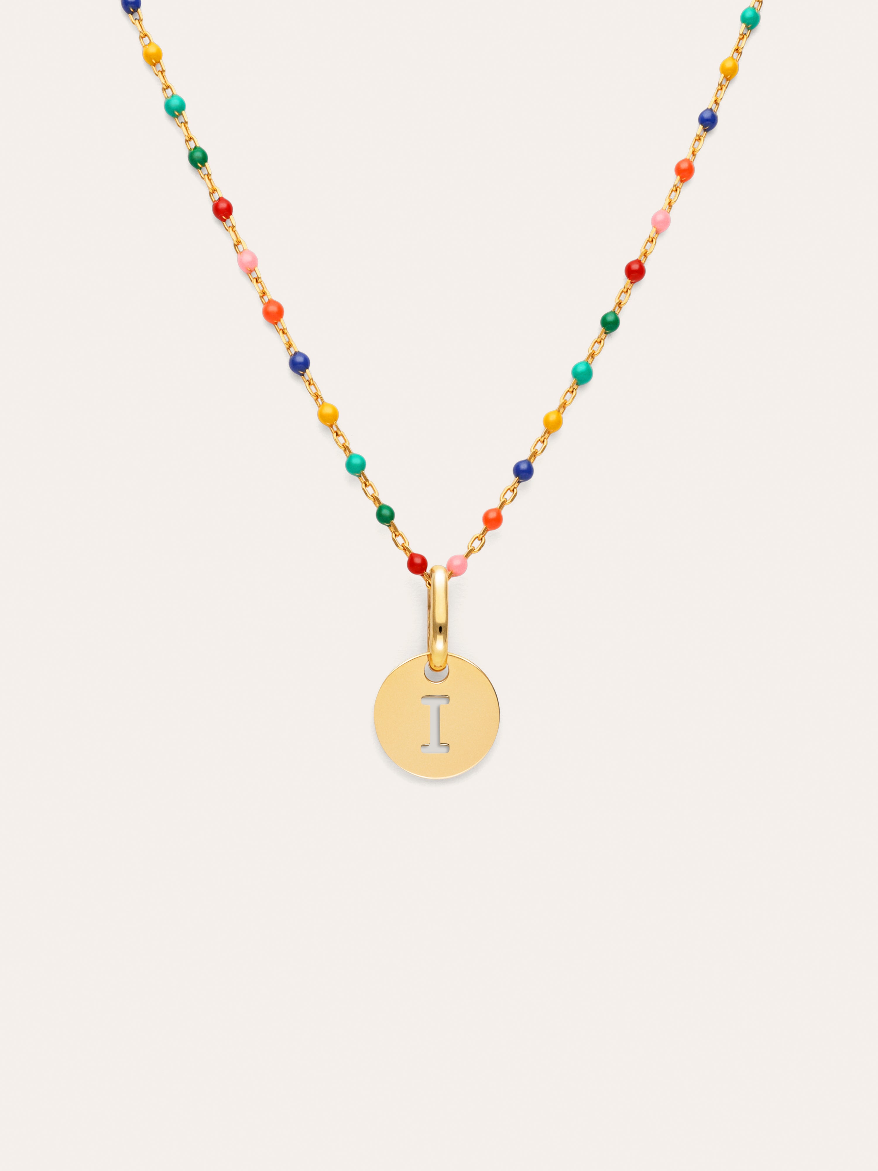Collier Personnalisé Colors Enamel Letter Plaqué or