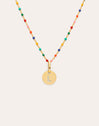 Collier Personnalisé Colors Enamel Letter Plaqué or
