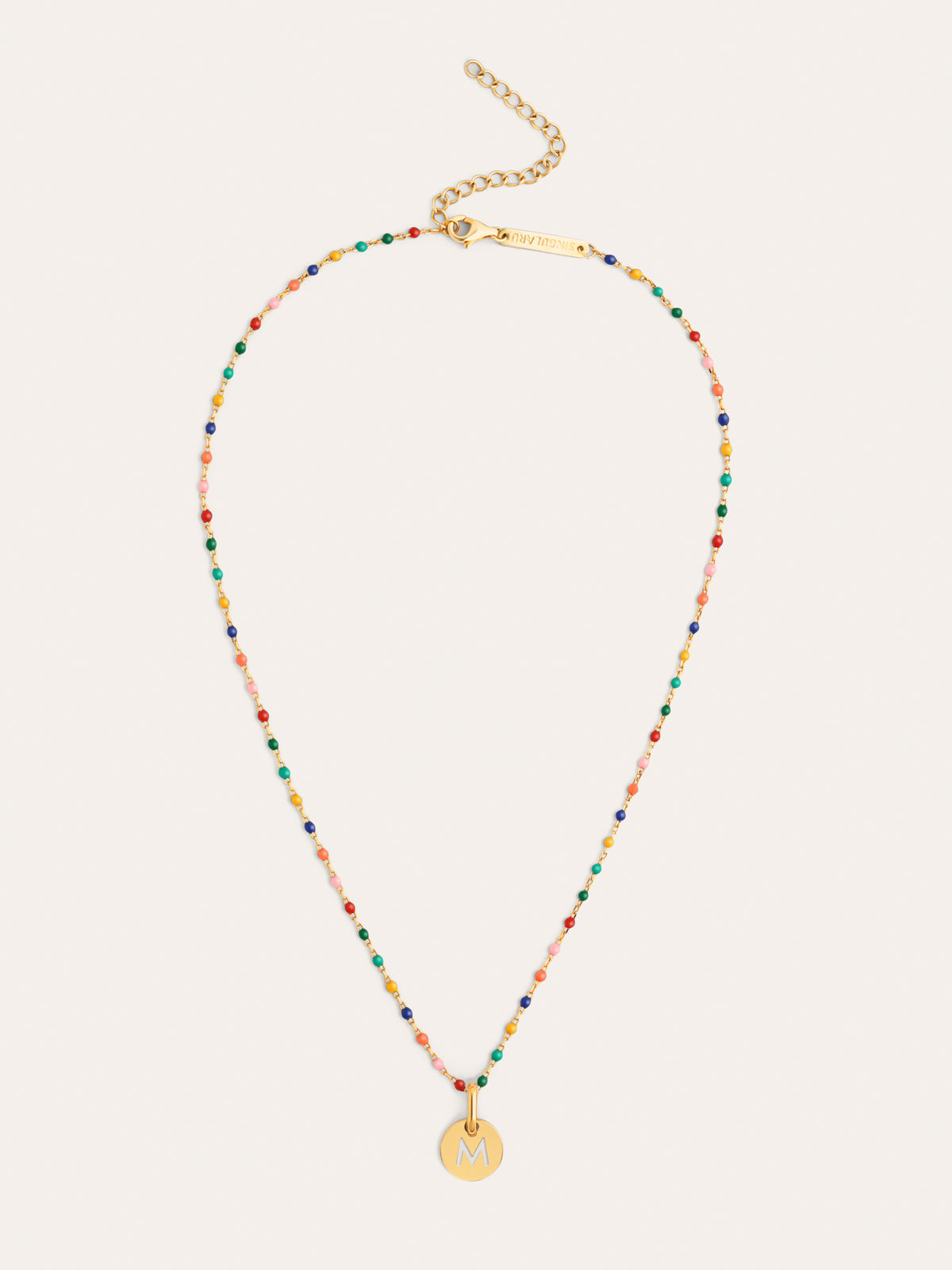 Collier Personnalisé Colors Enamel Letter Plaqué or