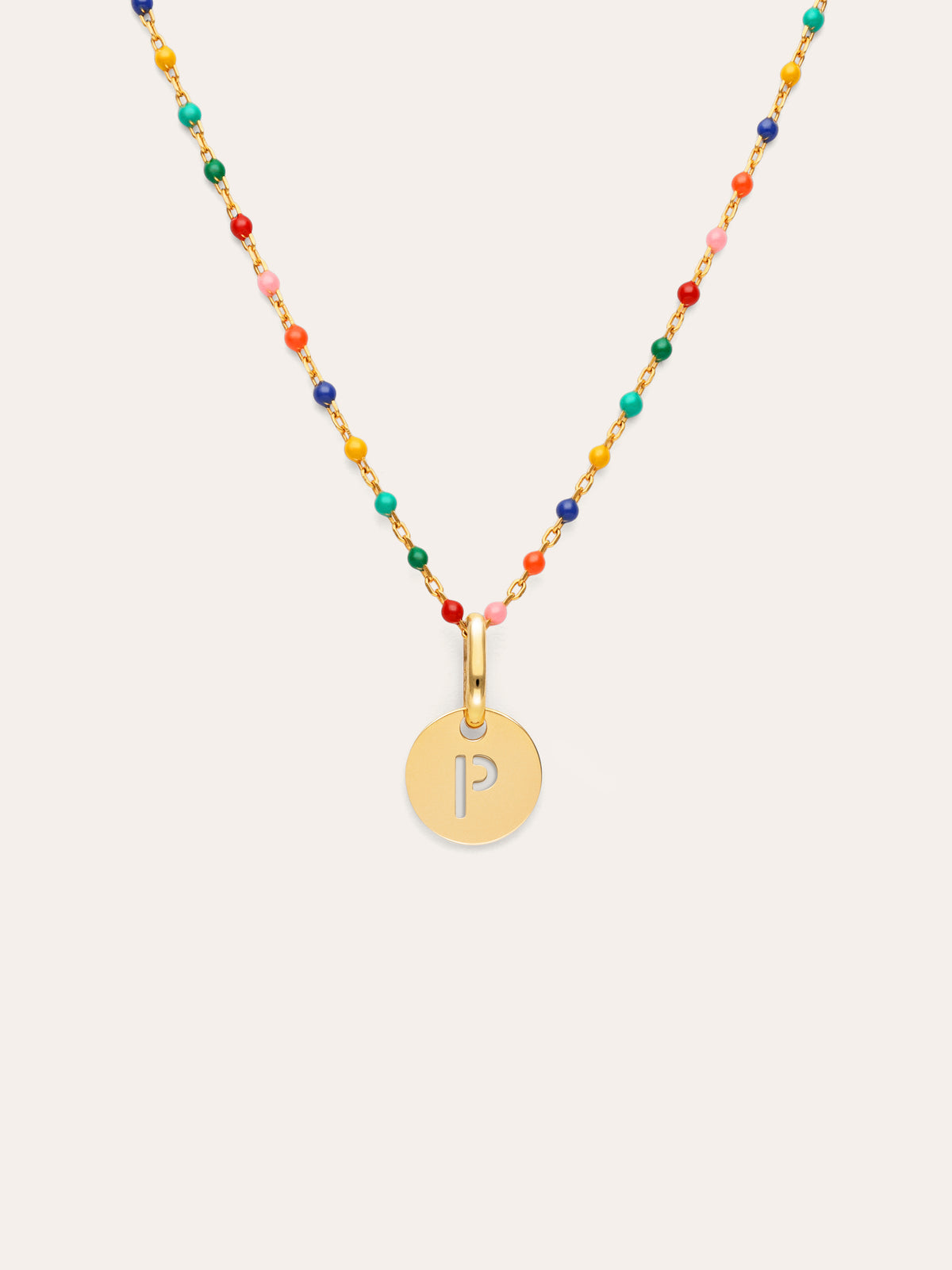 Collier Personnalisé Colors Enamel Letter Plaqué or