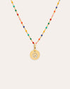 Collier Personnalisé Colors Enamel Letter Plaqué or