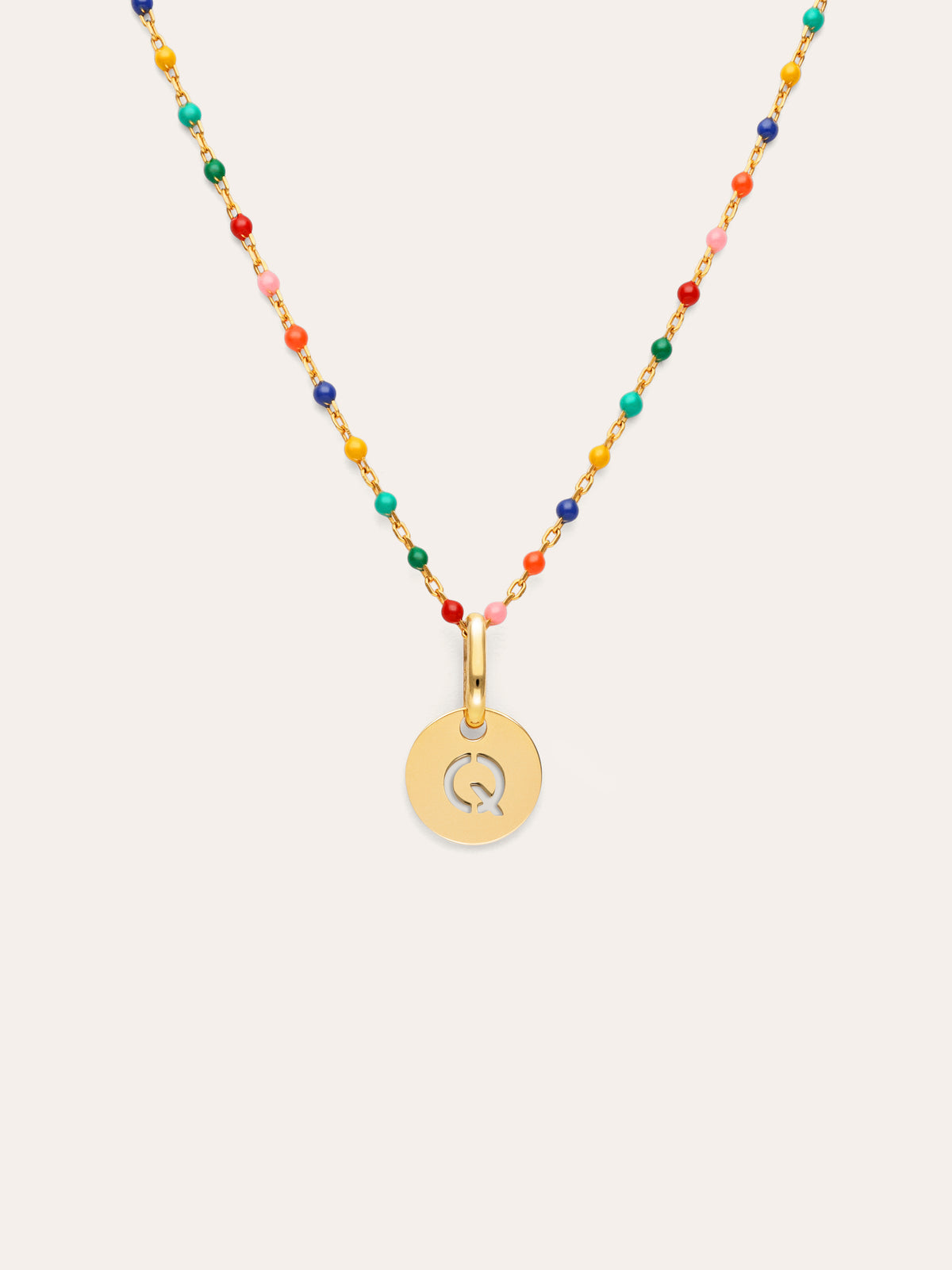 Collier Personnalisé Colors Enamel Letter Plaqué or