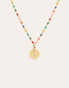 Collier Personnalisé Colors Enamel Letter Plaqué or