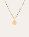 Collier Personnalisé Colors Enamel Letter Plaqué or