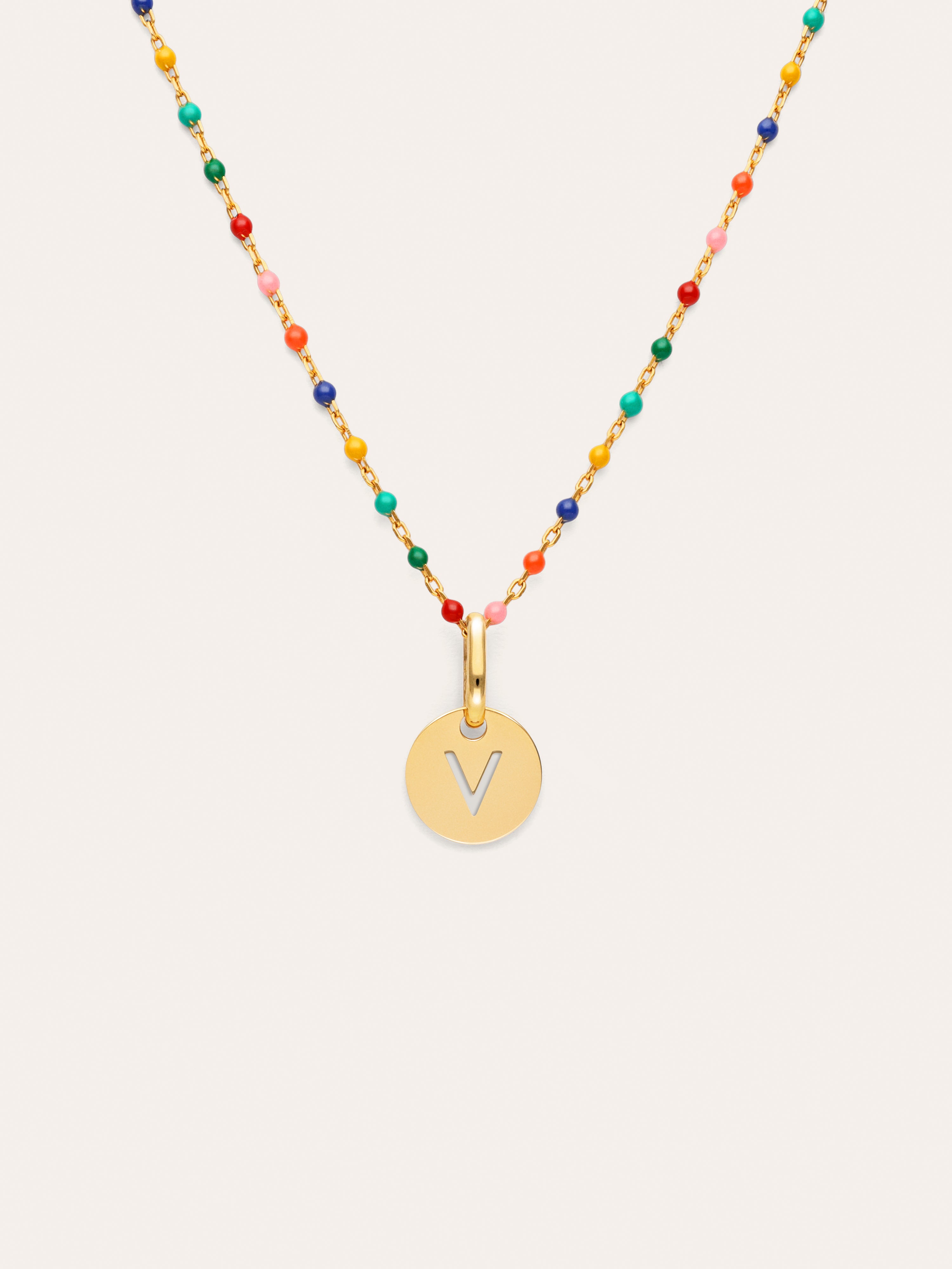 Collier Personnalisé Colors Enamel Letter Plaqué or