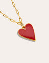 Collar Lovely Heart Red Enamel Baño Oro