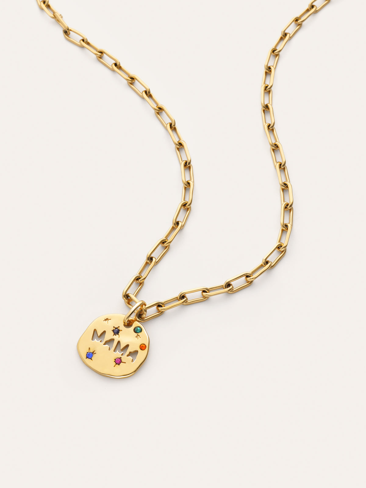 Gift Pack Long Chic Necklace and Mom Charm Gold Plated