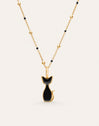 Pack Cadeau Collier Dots L Black et Charm Salem Plaqué Or