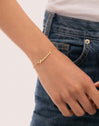 Pulseira Personalizada Carrie Prata Banho de Ouro