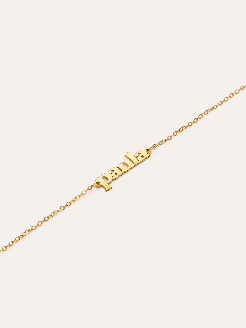 Personalized Monogram Silver Bracelet with Gold Plating